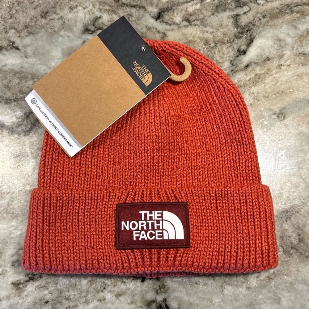 The North Face Box Logo Cuffed Beanie Winter Hat Cap Mars Dust/Somac NF0A8CHEEED